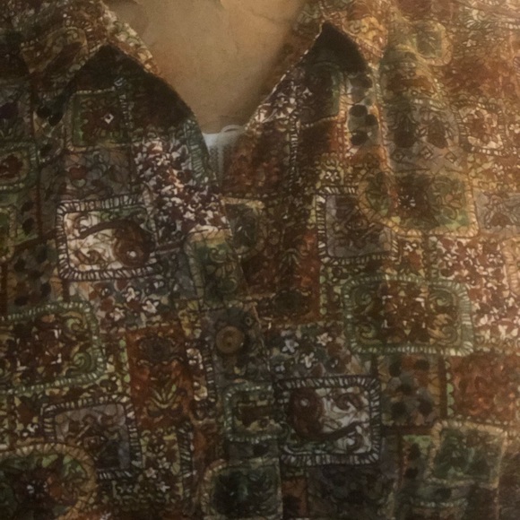 Vintage 1950’s Sanforized blouse- 100% cotton, abstract, sleeveless, with belt - Picture 5 of 7